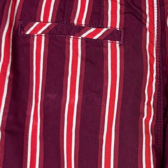 Free People Red/Burgundy/Cream Striped Pants; Size 6 - Picture 12 of 12